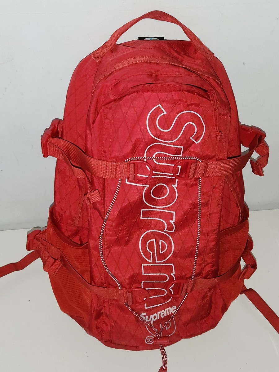 FW18 Supreme backpack Water And Abrasion Resistant Reflective Red