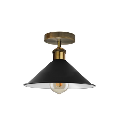 Lámpara de techo colgante de metal con cono retro de 20 cm para cocina bombilla LED - Imagen 3 de 11