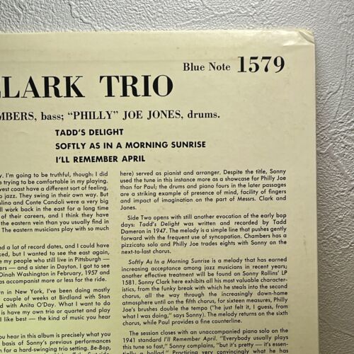 Sonny Clark Trio – Sonny Clark Trio / LP 1983 Blue Note BST 1579 - Picture 9 of 18
