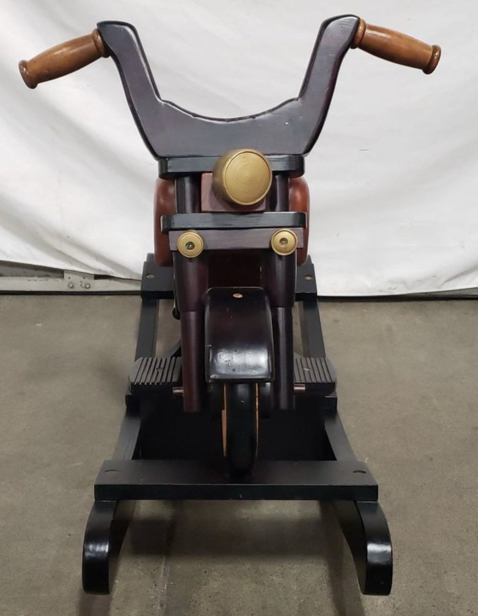 Vintage Wood Rocking Horse Harley Motorcycle Rocker Ride On Toy 24