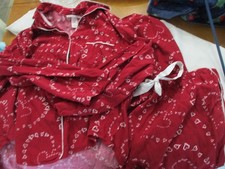Victoria  s Secret Long Pajama Set red hearts medium Pants classic