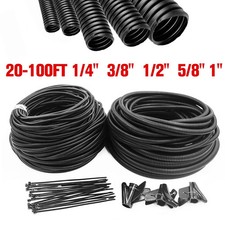 Car High Temperature Braided Wire Loom Black Split-Sleeve Heat Resistant Cover