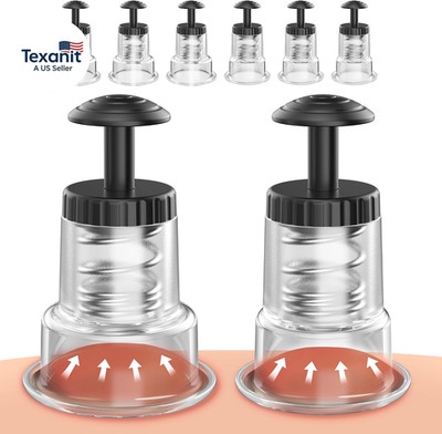 Cupping Kit for Massage Therapy, 2 Sizes Cupping Set, Unique Piston Design, Port