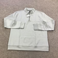 Hickey Freeman Pullover Mens Medium Grey 1/4 Zip Sweater Lightweight New Tag