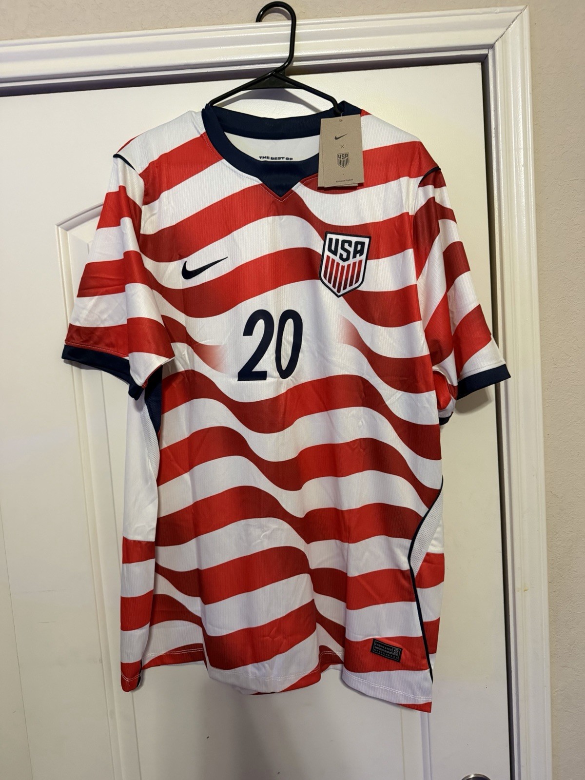Nike USA Soccer USMNT Folarin Balogun White/Red/Blue Jersey Officially Licensed