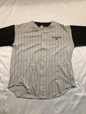 Vintage Spalding Baseball Striped Shirt Size XL Single Stitch