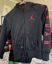Nike Air Jordan Kids S Hooded Jacket Black With Red