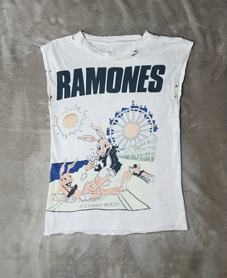 Seltenes Vintage Ramones T-Shirt  Rockaway Beach  (Original, 70er/80er)  Größe S
