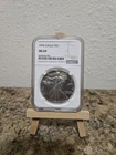 1992 Walking Liberty American Eagle $1 Dollar Coin, Fine Silver 1 oz! NGC GRADED