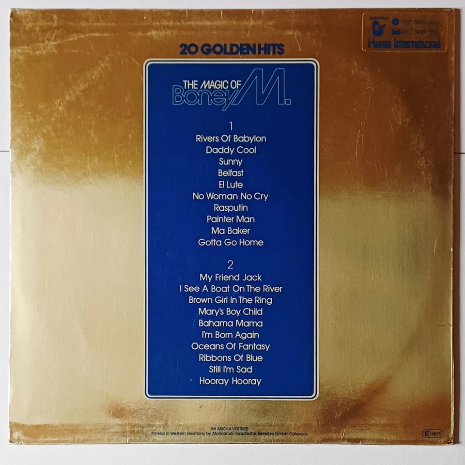 Boney M "20 Golden Hits", Vinyl 33t LP, 1980 TBE - Photo 2/4