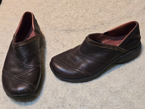 Merrell Primo Patch Bug Brown Slip On Clogs Leather Comfort Shoes Women Size 11