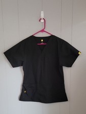 Wonder Wink Women's Scrub Top Small Black Short Sleeve.