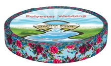 Country Brook Design® 1 Inch Vintage Roses Polyester Webbing, 5 Yards