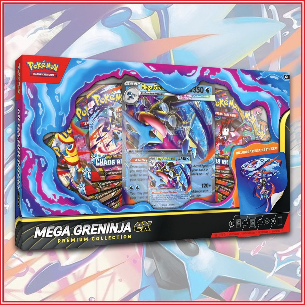Pokemon TCG: Mega Greninja ex Premium Collection 8 Packs + Promo