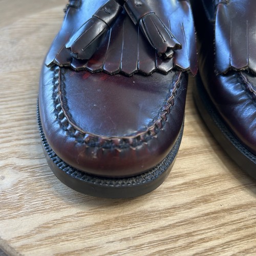 GH Bass Quimby Tassel Loafers Mens 7.5M Burgundy Leather Classic Dress Shoes - Picture 4 of 16