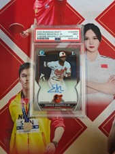 2023 Bowman Draft Chrome Prospect Auto 1st Rookie Enrique Bradfield Jr. PSA 9