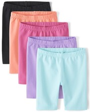 The Children's Place,Bike Shorts,girls,Black/Orange/Pink/Puple/Turquoise 4 Pa...