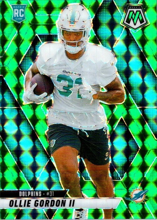 Ollie Gordon II 2025 Mosaic Green Mosaic Rookie Card #310 - Dolphins