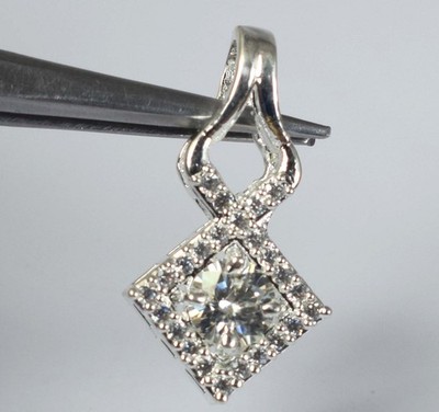 1.15 Ct White Diamond Solitaire Round Brilliant Cut Certified Pendant See Video
