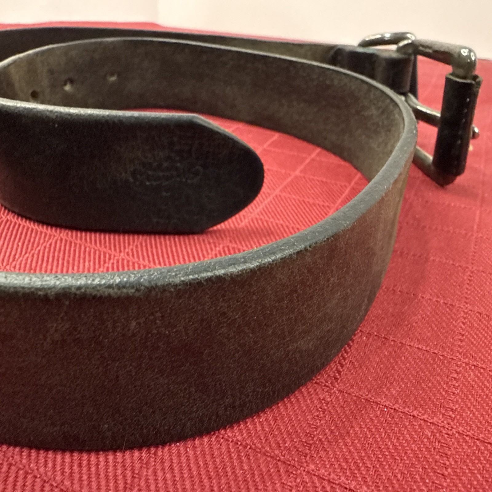 MOSSIMO Solid Dark Brown Well Worn All Leather Be… - image 8