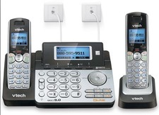 VTech DS6151-2 Cordless Phone System 2 Handsets Black/Silver DECT 6.0