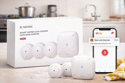 #ad X Sense Smart Water Leak Sensor WiFi Detector w Base Station App Alerts Home $31.99