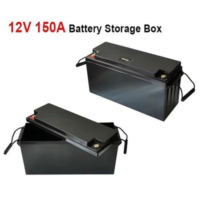 12V Battery Storage Box 150A Solar Cells Case RV Battery Plastic Case w/Display