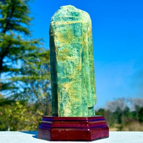 3.89LB Rare!! Natural beautiful Prism shaped Aquamarine Raw Crystal Specimen Rou