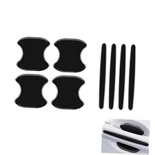 Reflective Car Door Handle Protector Stickers, Anti-Scratch Auto 8 PCS Black