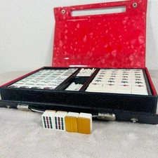 Vintage Bamboo Back Mahjong Tile Set Rare Japanese High Quality Retro Game Japan