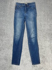 Madewell 10'' High Rise Skinny Jeans Womens 25 Blue Denim Cotton Stretch 26x30