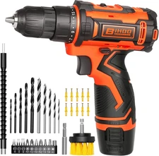 12v Drill Driver Set,Cordless Drill with Battery and Charger,LED Tools Kit,25+1