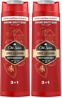 Old Spice EPIC LEGEND Duschgel Shampoo Shower Gel Bourbon Vanille Duft 2x 400ml