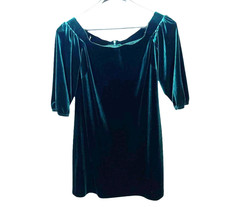 Vince Camuto micro mini velvet dress sz M green lined whimsigoth fairy READ