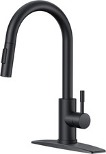 Grifo cocina negro con rociador extraible alto acero inoxidable 1 o 3 agujeros