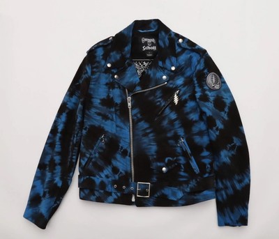 Schott NYC Grateful Dead Men s Perfecto Jacket Size Large in Black Blue Leather