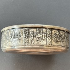 Vintage Norway Pewter Vase Large Viking Scene Bowl - By “Norsk Pewter”