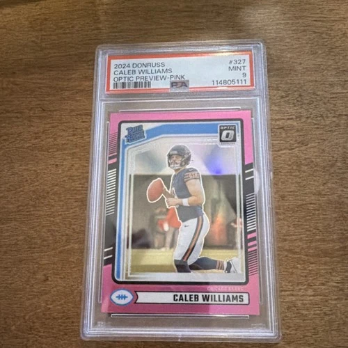 Panini Donruss Caleb Williams Rated Rookie Optic Pink #327 Bears PSA 9 2024