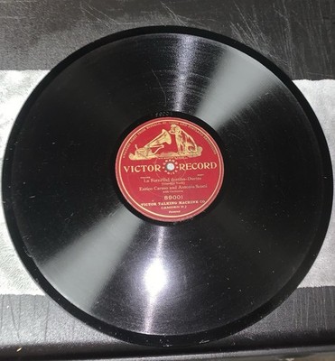 12'' Victor Record 89001 La Forza Del Destino Duetto Enrico Caruso 78 Rpm