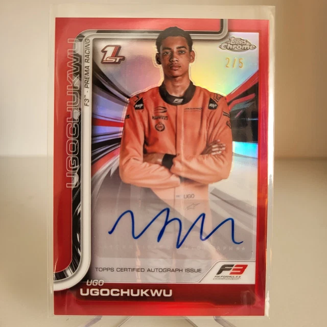 2025 Topps Chrome F1 Ugo Ugochukwu 1st Autograph RED 2/5 #CAC-UGO
