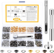 Occhiello Strumento Kit, 680 Set 5Mm Occhielli per Teloni, Occhielli Occhiellatr