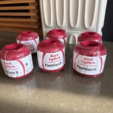 LOT OF 6 Aunt Lydia's Fashion Crochet Thread Size 3 Scarlett