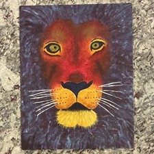 Lion Contemporary Art Print Colorful Portrait Illustration Unframed