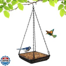 MIXXIDEA Hanging Bird Feeder Tray Metal Mesh Platform Seed Feeder