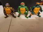 Vintage TMNT Head Droppin Turtles Lot 3 Raphael Michelangelo Donatello Playmates