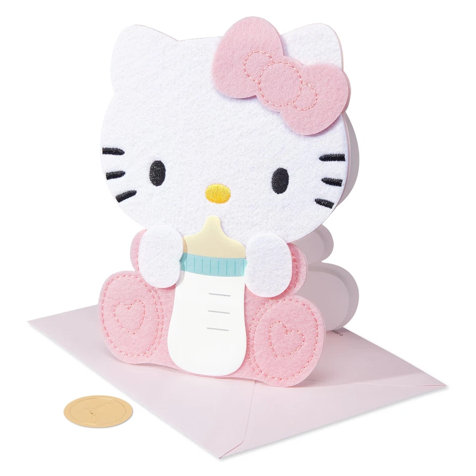Hello Kitty Baby Girl Greeting Card With Felt Attachments And Envelope - Image 4 of 4