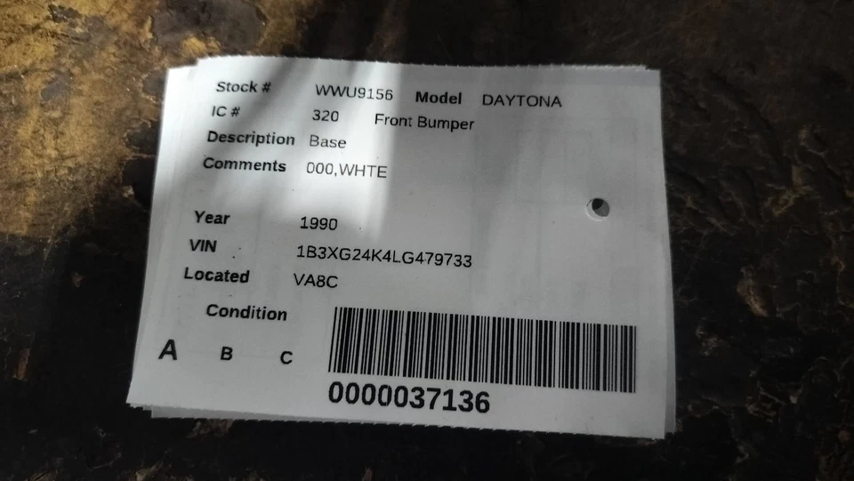 Front Bumper Base Fits 87-91 DAYTONA 608346 - Imagem 4 de 4