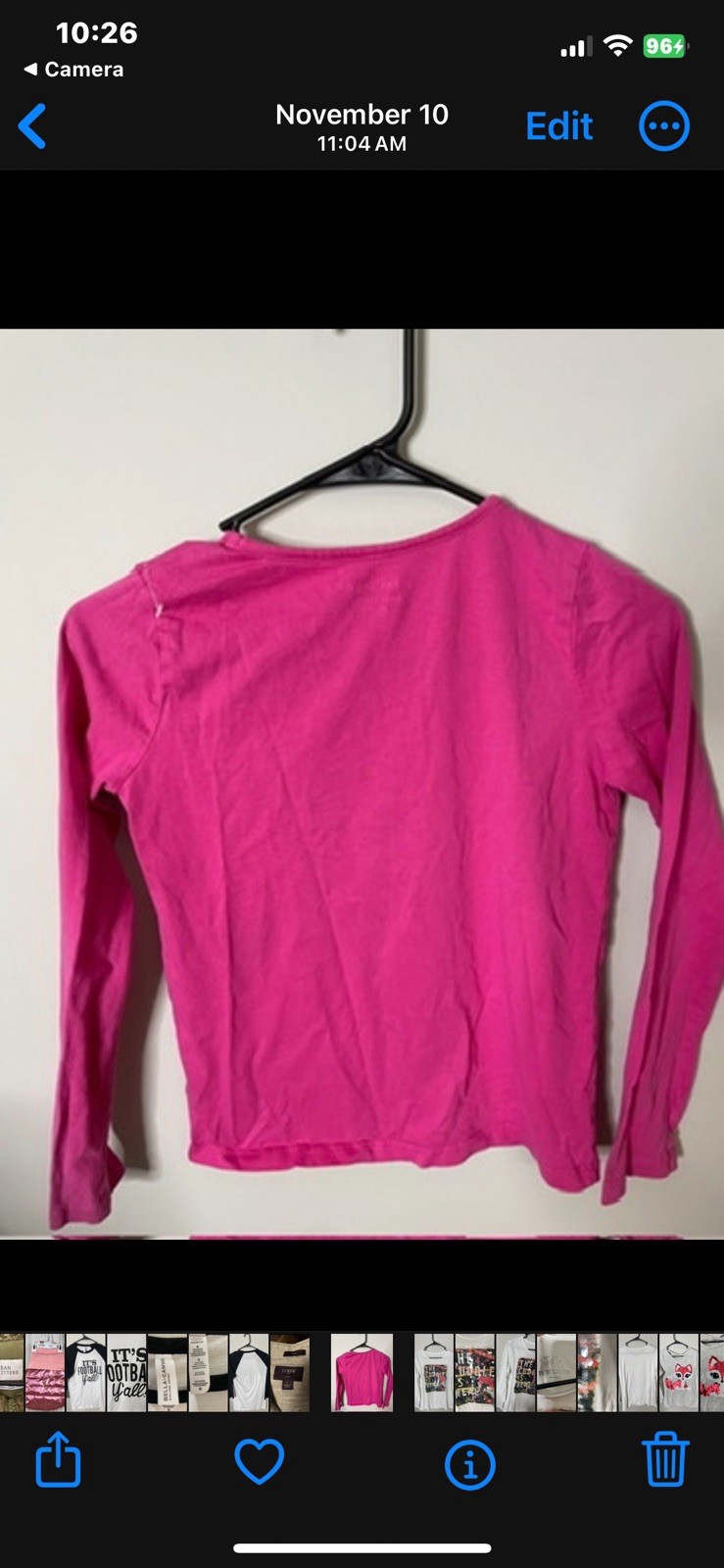 Rare Retired Mini Boden LS Holiday Shirt Sequined Polar Bear pink Girl’s Sz 9/10 image 4