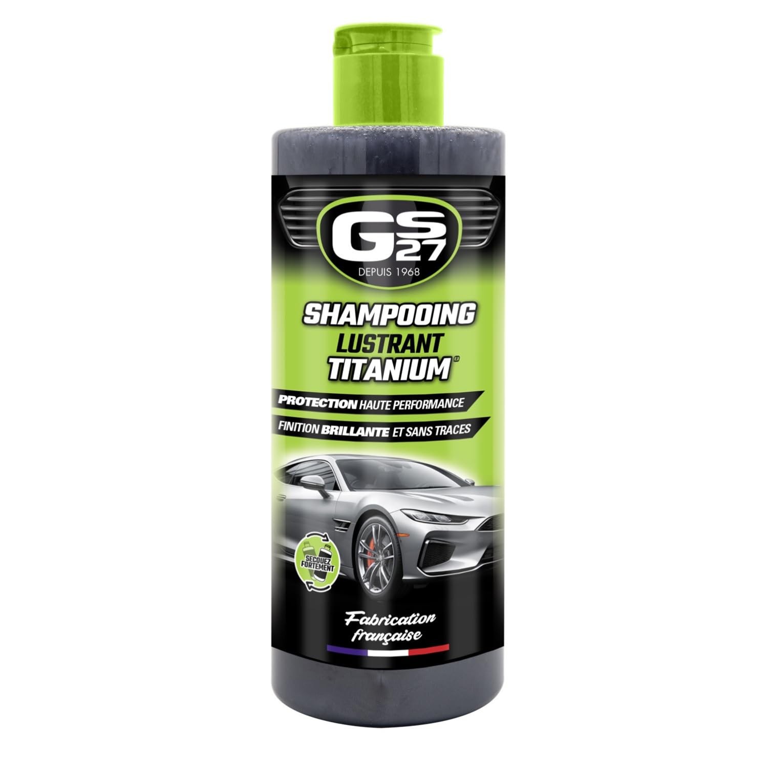 Shampooing autolustrant titanium pour faire briller et proteger durablement la carrosserie