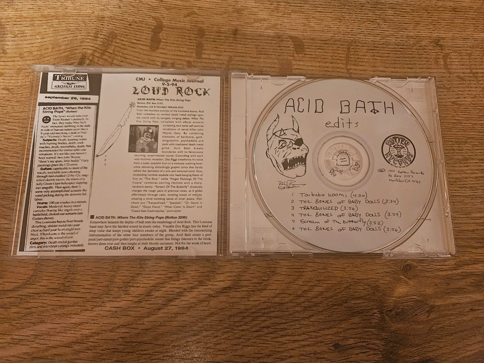 Acid Bath – Edits 1994 promo only CD from When The Kite String Pops Foto 4 de 4